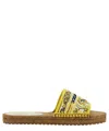 Dolce & Gabbana Majolica-print Logo-embroidered Sandals In Yellow