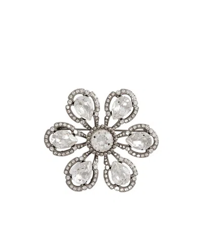 Dolce & Gabbana Sartoria Floral Brooch In Metallic
