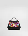 Dolce & Gabbana Satin And Dauphine Calfskin Mini Sicily Bag In Black