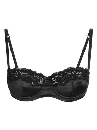 DOLCE & GABBANA DOLCE & GABBANA SATIN AND LACE BALCONETTE BRA
