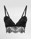 Dolce & Gabbana Stretch Satin Bra Lace Detailing In Black