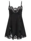 Dolce & Gabbana Satin And Lace Dress Dresses Black In Black