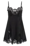 Dolce & Gabbana Satin And Lace Dress Dresses Black In Black