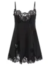 Dolce & Gabbana Satin And Lace Dress Dresses Black In Multi