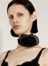 Dolce & Gabbana Dolce&gabbana Satin & Organza Flower Choker Necklace In Black