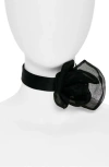 DOLCE & GABBANA SATIN & ORGANZA FLOWER CHOKER NECKLACE