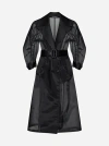 DOLCE & GABBANA SATIN AND TRANSPARENT FABRIC TRENCH COAT