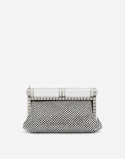 Dolce & Gabbana Satin Bag With Fusible Rhinestones In Multicolor