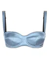 Dolce & Gabbana Satin Trim Balconette Bra In Blue
