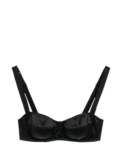 Dolce & Gabbana Satin Balconette Bra In Black