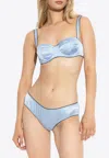 Dolce & Gabbana Satin Balconette Bra In Light Blue