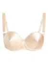 Dolce & Gabbana Satin Balconette Bra With Conical Cups In Neutrals