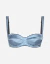 Dolce & Gabbana Satin Trim Balconette Bra In Purple