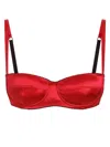 Dolce & Gabbana Silk Satin Bra In Red