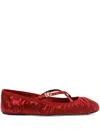 Dolce & Gabbana Ballerinas Satin Leather Sole In Red