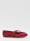 Dolce & Gabbana Ballerinas Satin Leather Sole In Red