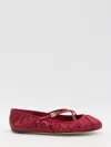 Dolce & Gabbana Ballerinas Satin Leather Sole In Red