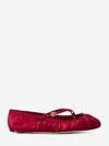 Dolce & Gabbana Ballerinas Satin Leather Sole In Red