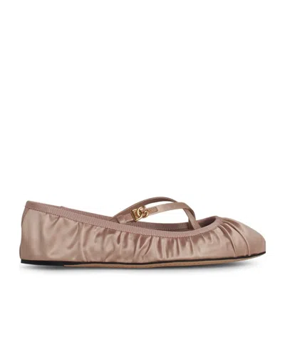 DOLCE & GABBANA LOGO-BUCKLE BALLET FLATS