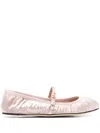 Dolce & Gabbana Nappa Mordore Ballet Flats In Pink