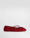 Dolce & Gabbana Ballerinas Satin Leather Sole In Rubino/rubino