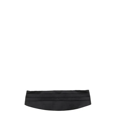 Dolce & Gabbana Satin Belt In Black