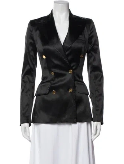 Pre-owned Dolce & Gabbana Satin Blazer In Black