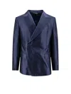 Dolce & Gabbana Satin Blazer With Peak Lapel In Blue