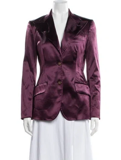 Pre-owned Dolce & Gabbana Satin Blazer In Burgundy
