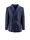 Dolce & Gabbana Satin Blazer With Peak Lapel In Blue