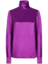 Dolce & Gabbana Satin Blouse In Purple