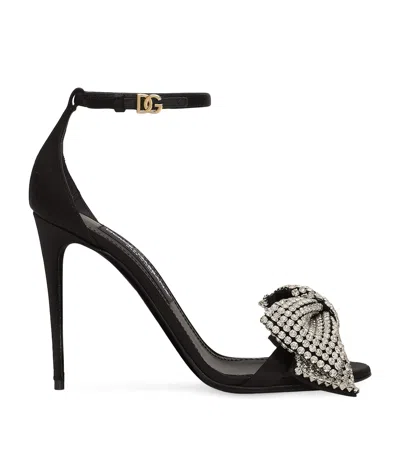 DOLCE & GABBANA SATIN BOW HEELED SANDALS