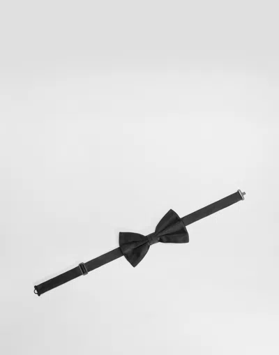 Dolce & Gabbana Satin Bow Tie In Black