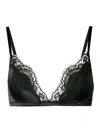 Dolce & Gabbana Satin Lace-trim Soft Triangle Bra In Black