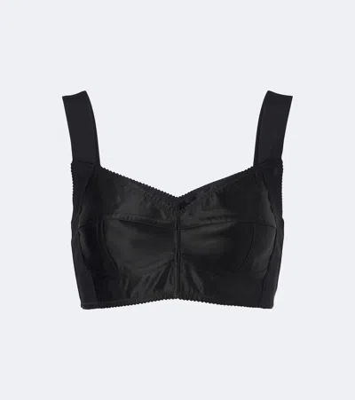 Dolce & Gabbana Satin Bra Top In Black