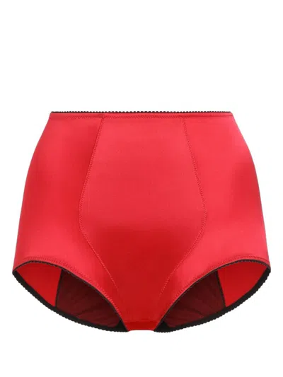 Dolce & Gabbana Satin Briefs In R8774 Rosso/nero