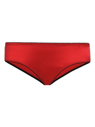 Dolce & Gabbana Satin Briefs In Red