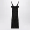 Dolce & Gabbana Satin Bustier Longuette Dress In Black