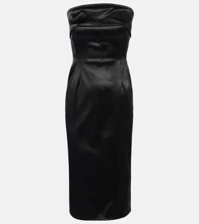 Dolce & Gabbana Satin Bustier Dress In Black