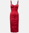 Dolce & Gabbana Satin Bustier Dress In Red
