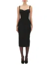 Dolce & Gabbana Women Satin Bustier Longuette Dress In Black