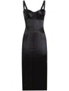 Dolce & Gabbana Jersey Midi Dress With Corset-style Bra Top In Black