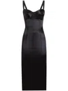 Dolce & Gabbana Women Satin Bustier Longuette Dress In Black
