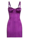 Dolce & Gabbana Satin Bustier Mini Dress In Purple