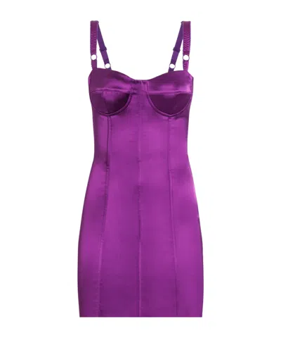 DOLCE & GABBANA SATIN BUSTIER MINI DRESS