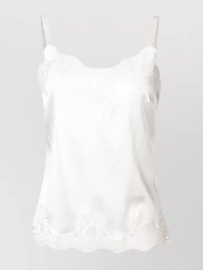 DOLCE & GABBANA SATIN CAMISOLE LACE TRIM