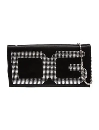 Pre-owned Dolce & Gabbana Satin Clutch In Black