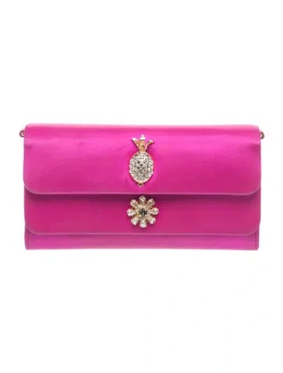 Pre-owned Dolce & Gabbana Satin Clutch In Purple