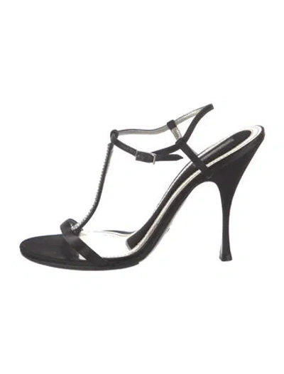 Pre-owned Dolce & Gabbana Satin Crystal Embellishments In Black