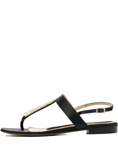 Pre-owned Dolce & Gabbana Satin Crystal Sandals